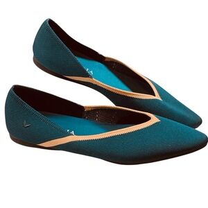 Vivaia Vienna Pointed-Toe Flats Ballet Womens 41 Teal Office Career Comfort Chic